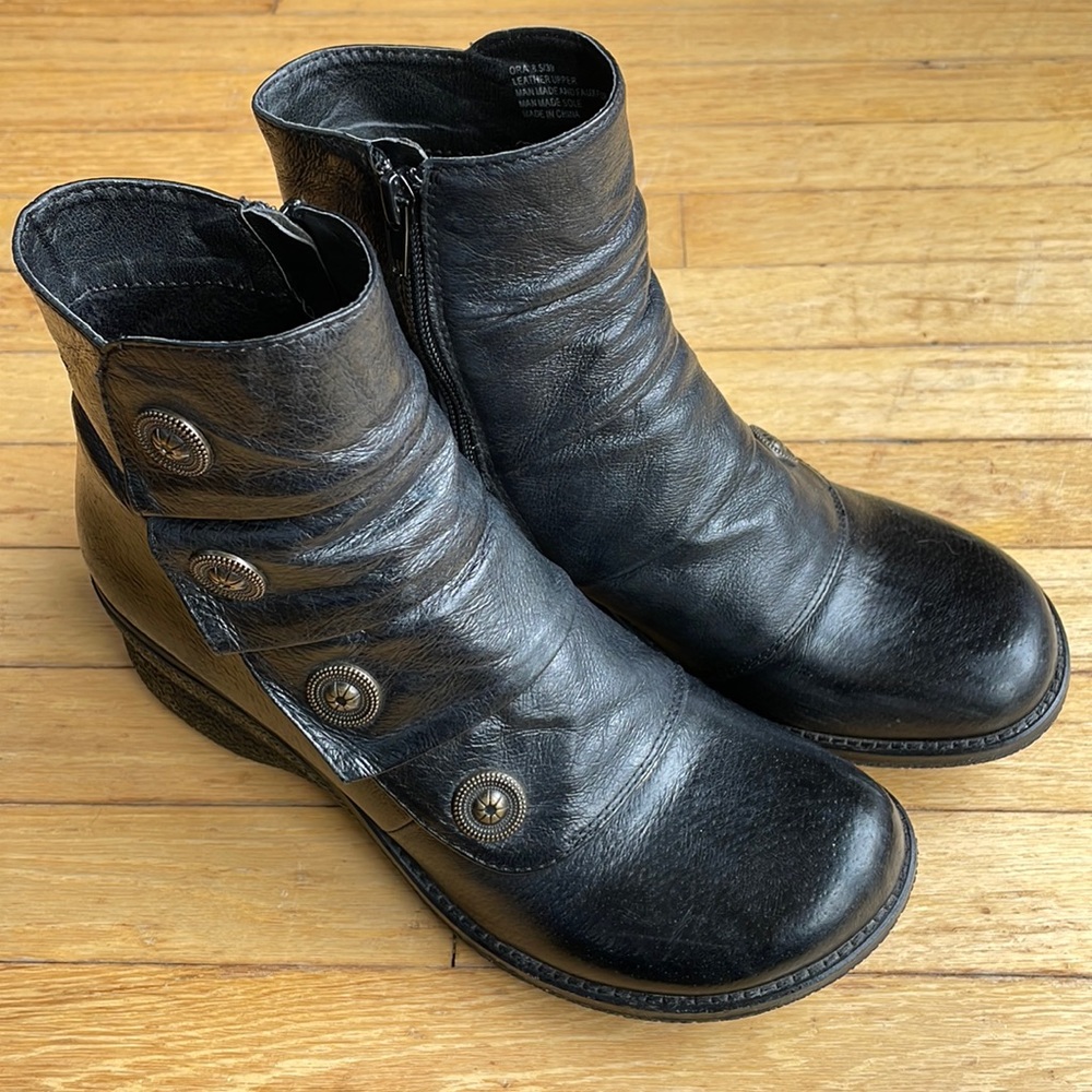 Miz Mooz Genuine Leather Ora Ankle Boot - Black size 39